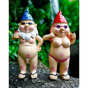 Home‎ Decor 2 PCS 4.7 Inch Naughty Funny Naked Gnomes Statue